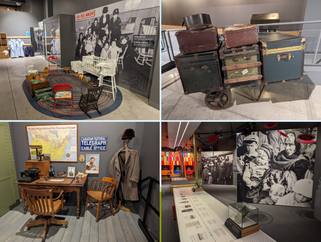 Different exhibits at the Museum of Immigration in Halifax, Nova Scotia